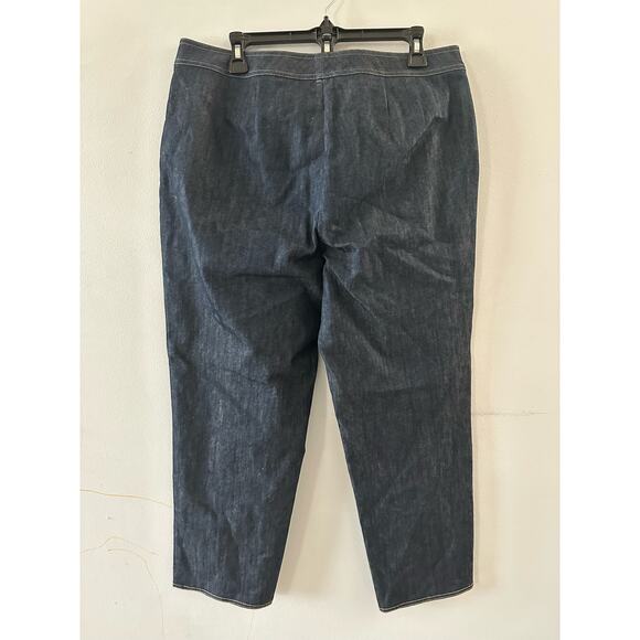 St. John Pants Women's Jeans 14 Denim Chambray Straight Leg Dark Wash - Picture 6 of 7